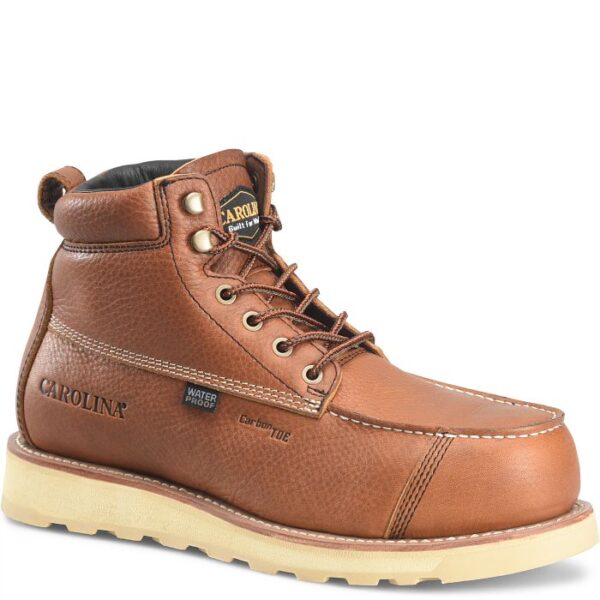 Men's Staple Gun 6" Carbon Composite Toe Waterproof Slip Resistant Work Boot-Tan-CA7570