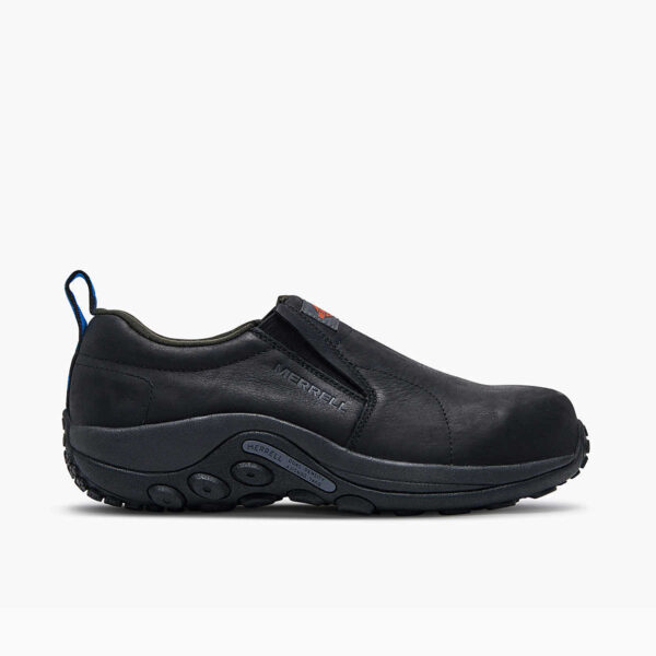 MEN'S SLIP ON Jungle Moc Leather Composite Toe Work Shoe Black-J099317